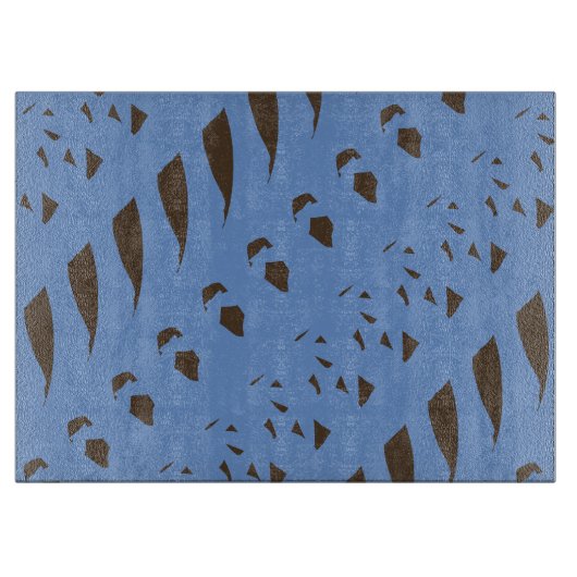 Braun-blaues Bit-und-Piece-Muster Schneidebrett (Vorderseite)