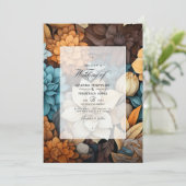 Braun-Blend-Winter-Hochzeit Einladung (Stehend Vorderseite)