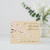 Braun-Blossom Brautdusche Einladung (Stehend Vorderseite)
