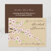 Braun-Blossom Brautdusche Einladung (Vorne/Hinten)