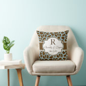 Braun, Blue Giraffe Animal Print Wedding Kissen (Stuhl )