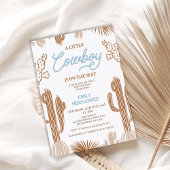 Braun Blue Kleiner Cowboy auf dem Weg Baby Dusche Einladung