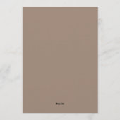 Braun-blühende Hochzeit Einladung (Rückseite)
