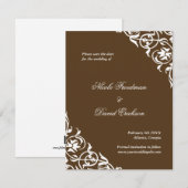 Braun blühte klassische Scrollhochzeit speichern S Save The Date (Vorne/Hinten)