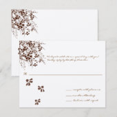 Braun-Blume-Antwort-Karte RSVP Karte (Vorne/Hinten)