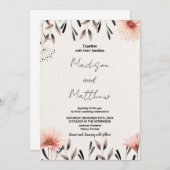 Braun-Blume-Hochzeitseinladungen Einladung (Vorne/Hinten)