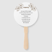 Braun-Blume-Personalisiert-Hochzeitsprogramm Fächer (Rückseite)