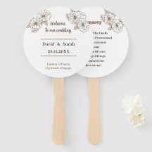 Braun-Blume-Personalisiert-Hochzeitsprogramm