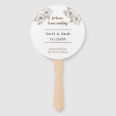 Braun-Blume-Personalisiert-Hochzeitsprogramm Fächer (Vorderseite)