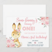 Braun Blume und rosa... Einladung (Vorne/Hinten)