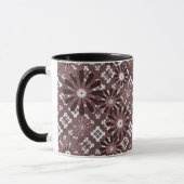 Braun, Blumenmuster Tasse (Links)