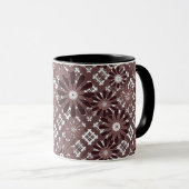 Braun, Blumenmuster Tasse (VorderseiteRechts)