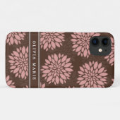Braun Blush Pink Blume Blossom Muster Case-Mate iPhone Hülle (Rückseite (Horizontal))