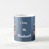 Braun-Bluthund-Ölgemälde-Tasse Kaffeetasse (Mittel)