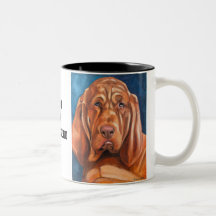 Braun-Bluthund-Ölgemälde-Tasse 