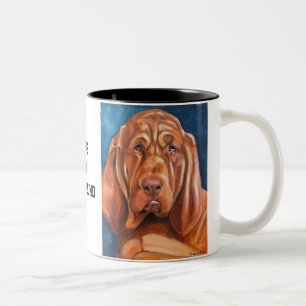 Braun-Bluthund-Ölgemälde-Tasse  Zweifarbige Tasse