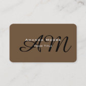 Braun Bold Monogram Modernes Minimalistisch Stilvo Visitenkarte (Vorderseite)