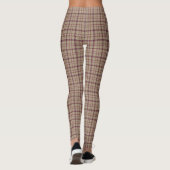 Braun-Bordeaux-Karo-Klassiker-Muster Leggings (Rückseite)