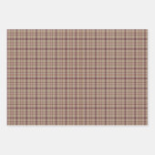 Braun Bordeaux Karo Klassisches Muster Geschenkpapier Set (Vorderseite)