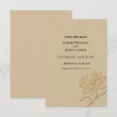 Braun Botanische Hochzeit Save The Date (Vorne/Hinten)