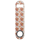 Braun-braunes Blumenmuster Speed Flaschenöffner (Rückseite)