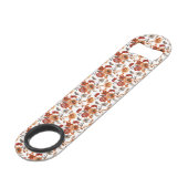 Braun-braunes Blumenmuster Speed Flaschenöffner (Rückseite Schrägansicht)