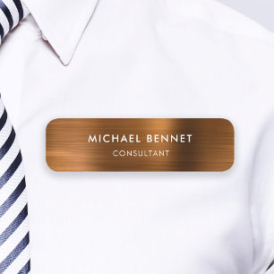Braun Bronze Metallisch Professionelles Geschäft Namensschild