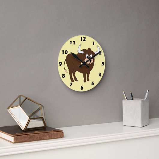 Braun Bull Design Runde Wanduhr (Büro)