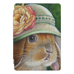 Braun Bunny Rabbit im Frühjahr Bonnet Wasserfarbe iPad Pro Cover