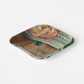 Braun Bunny Rabbit im Frühjahr Bonnet Wasserfarbe Pappteller (Gewinkelt)