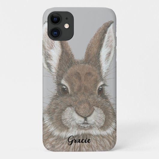 Braun Bunny Rabbit Süße Tier Art Custom Case-Mate iPhone Hülle (Rückseite)