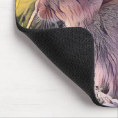 Braun Bunny Rabbit Vintage Kunst Mousepad (Ecke)