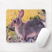 Braun Bunny Rabbit Vintage Kunst Mousepad (Mit Mouse)