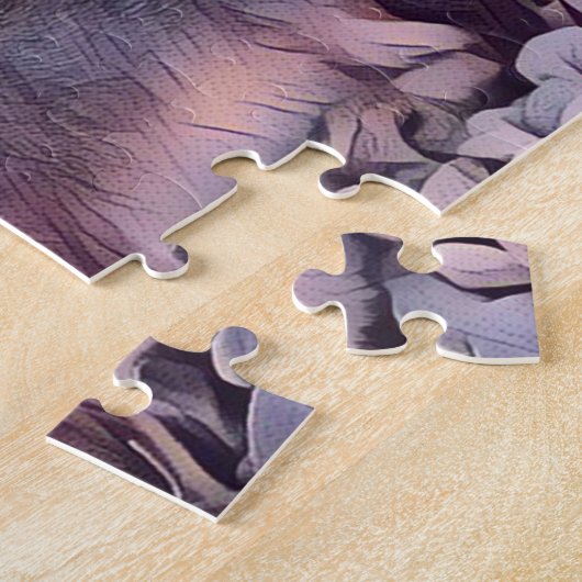 Braun Bunny Rabbit Vintage Kunst Puzzle (Seite)