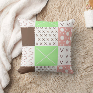 Braun, Burgund, Grün und Mauve Whimsical Kissen