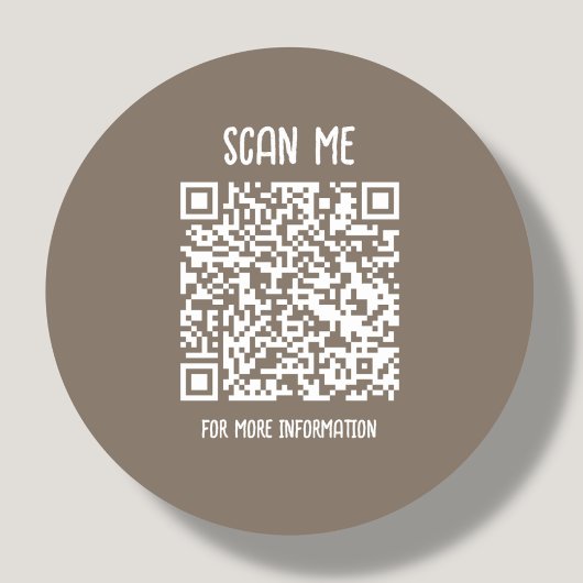 Braun | Business QR Code Scannable Runder Aufkleber