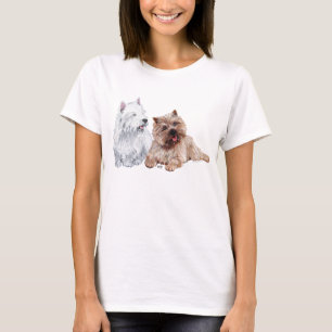 Braun Cairn und Westie Terriern T-Shirt