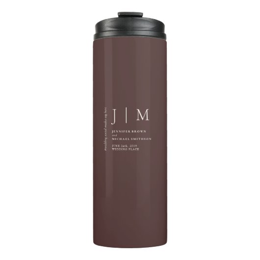 Braun Chocolate Formaler Moderner Kaffee Thermosbecher (Vorderseite)