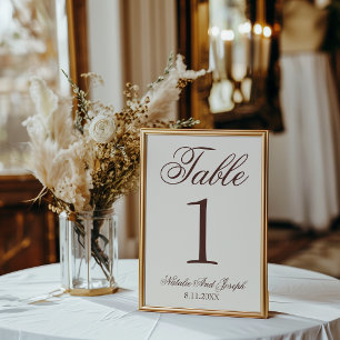 Braun-chocolatefarbene alte Geld-Hochzeitstisch-Nu Einladung