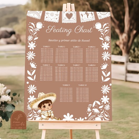 Braun Cielito Lindo Taufsitzplan Poster