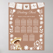Braun Cielito Lindo Taufsitzplan Poster (Vorne)