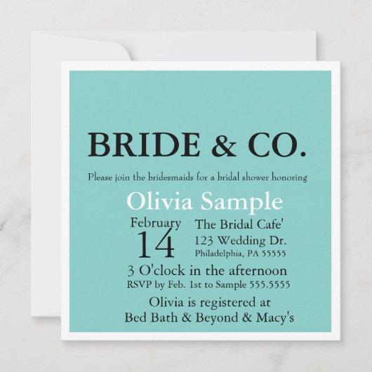 Braun & Co. Dusche Einladung (Vorderseite)