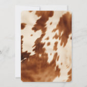 Braun Cream Cowhide Pferde Hochzeit Einladung (Rückseite)