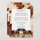 Braun Cream Cowhide Pferde Hochzeit Einladung (Vorne/Hinten)