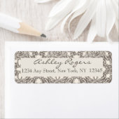 Braun Cream Damask Hochzeitskinder Rücksendeadress (Insitu)