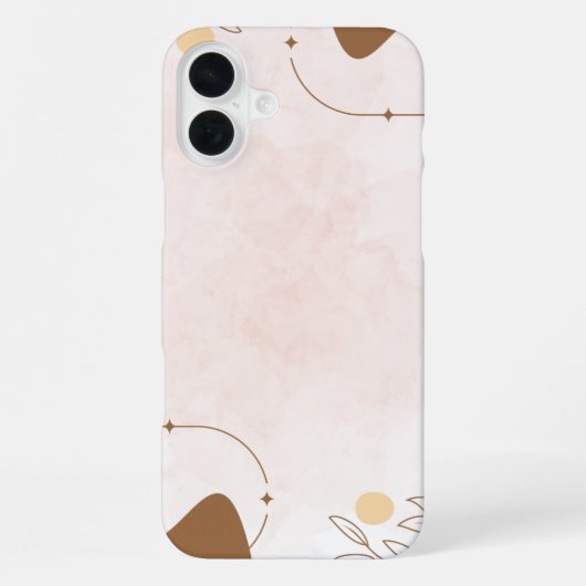 Braun Creme Ästhetischer Floral Linktree | iPhone Hülle (Rückseite)