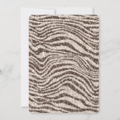 Braun Creme Blush Zebra Glitzer Babydusche Einladung (Rückseite)