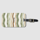 Braun Creme Grün Streifen Gepäckanhänger (Vorderseite (Horizontal))