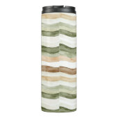 Braun Creme Grün Streifen Thermosbecher (Rückseite)