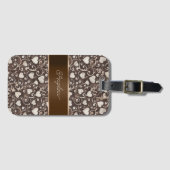 Braun Creme Herzen Band Gepäckanhänger (Vorderseite (Horizontal))